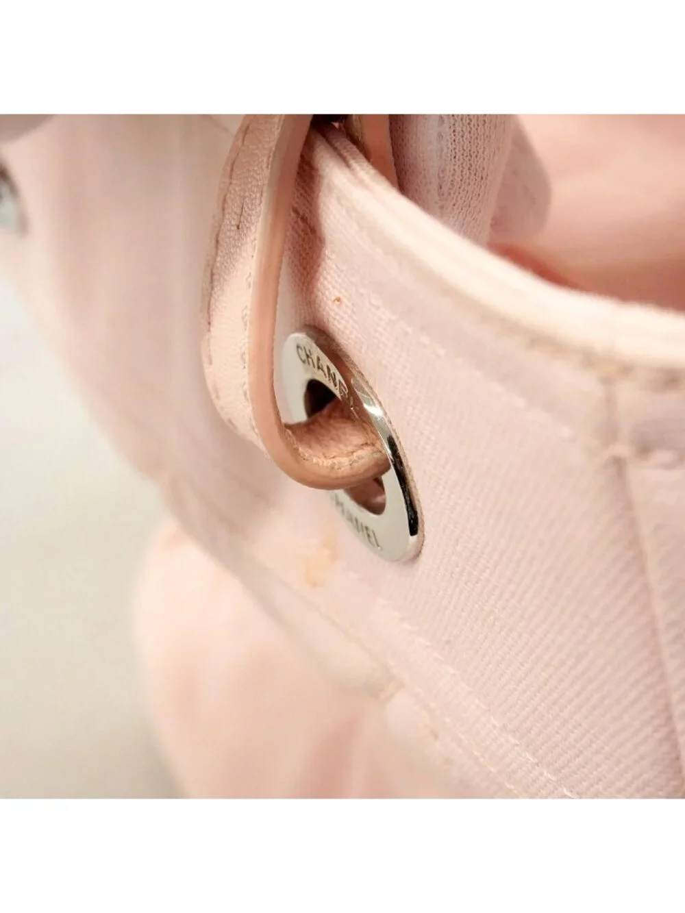 Chanel Tote Paris Biarritz Canvas Pink Silver